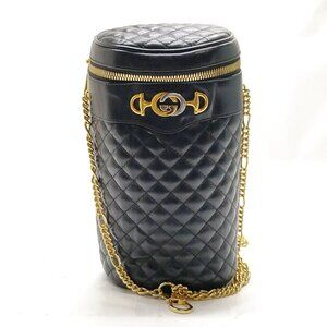 Authentic Gucci Black Leather Shoulder Bag mn582-011026